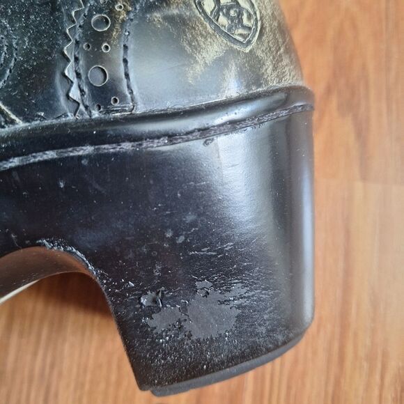 Ariat Bradford Distressed Leather Clogs Burnished Black Comfort Shabby Chic 7.5 - Picture 15 of 15